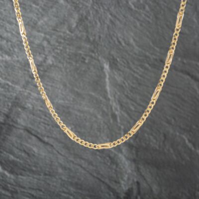 Pre-Owned 9ct Yellow Gold 5+1 Fancy Link 20 Inch Figaro Chain 41041640