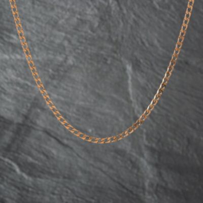 Pre-Owned 9ct Rose Gold Square 19 Inch Curb Chain 41041650