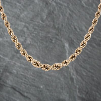 Pre-Owned 9ct Yellow Gold Graduated 16 Inch Rope Chain 41041651