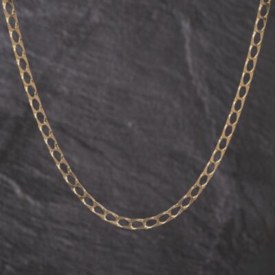Pre-Owned 9ct Yellow Gold Flat Link Square 21 Inch Curb Chain 41041681