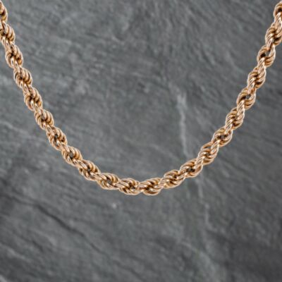 Pre-Owned 9ct Rose Gold 16 Inch Rope Chain 41041683