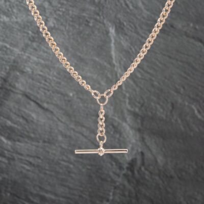 Pre-Owned 9ct Rose Gold 16 Inch T-Bar Curb Chain 41041684