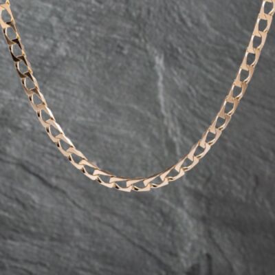 Pre-Owned 9ct Yellow Gold Oblong Link 18 Inch Curb Chain 41041686