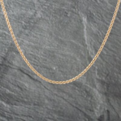 Pre-Owned 9ct Yellow Gold 18.5 Inch Spiga Chain 41041697