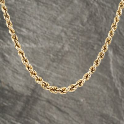 Pre-Owned 9ct Yellow Gold Graduated 19 Inch Rope Chain 41041740