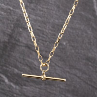 Pre-Owned 9ct Yellow Gold 18 Inch T-Bar Belcher Chain 41041753