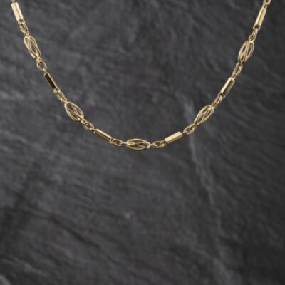 Pre-Owned 9ct Yellow Gold Fancy 16 Inch Bar Chain 41041801