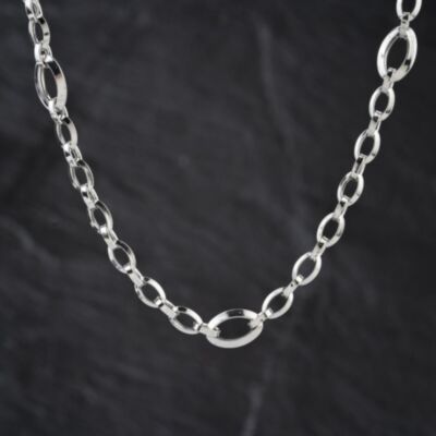 Pre-Owned 9ct White Gold Fancy 24 Inch Belcher Chain 41041850
