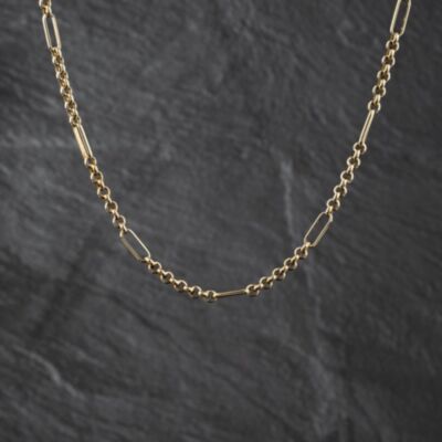 Pre-Owned 9ct Yellow Gold Nine Plus One Link 18 Inch Belcher Chain 41041879