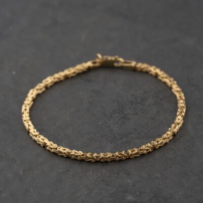 Pre-Owned 9ct Yellow Gold 7.5 Inch Byzantine Chain Bracelet 41061341