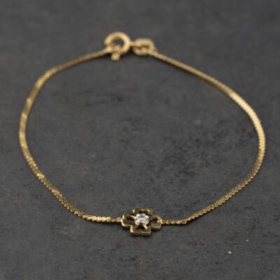 Pre-Owned 9ct Yellow Gold Diamond 7 Inch Bracelet 41061362