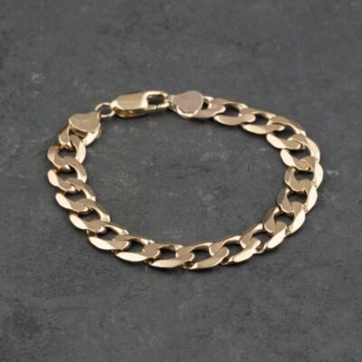 Pre-Owned 9ct Yellow Gold Open Link 7.25 Inch Curb Chain Bracelet 41081147