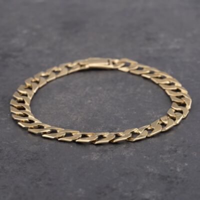 Pre-Owned 9ct Yellow Gold 8.5 Inch Curb Chain Bracelet 41081169
