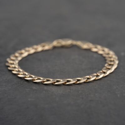 Pre-Owned 9ct Yellow Gold 9 Inch Curb Chain Bracelet 41081180