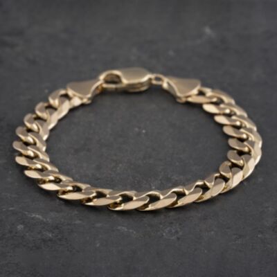 Pre-Owned 9ct Yellow Gold 7.5 Inch Curb Chain Bracelet 41081201