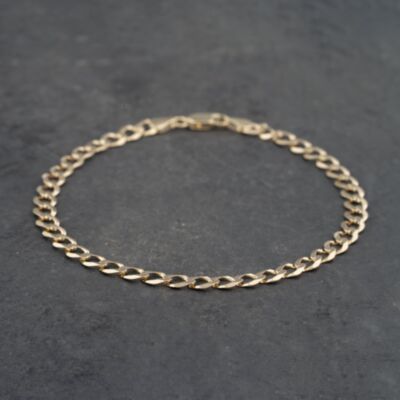 Pre-Owned 9ct Yellow Gold 10.5 Inches Curb Chain Bracelet 41081218