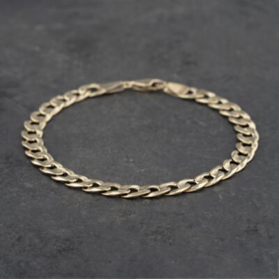 Pre-Owned 9ct Yellow Gold 8.5 Inch Curb Chain Bracelet 41081219