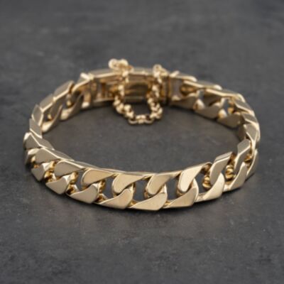 Pre-Owned 9ct Yellow Gold 8 Inch Curb Chain Bracelet 41081224