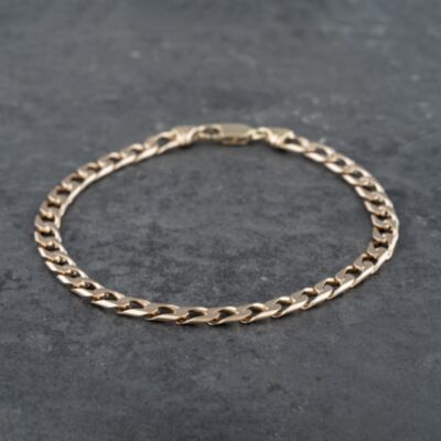 Pre-Owned 9ct Yellow Gold 8 Inch Curb Chain Bracelet 41081227