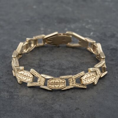 Pre-Owned 9ct Yellow Gold Flexible Fancy 7.5 Inch Chain Bracelet 41081232