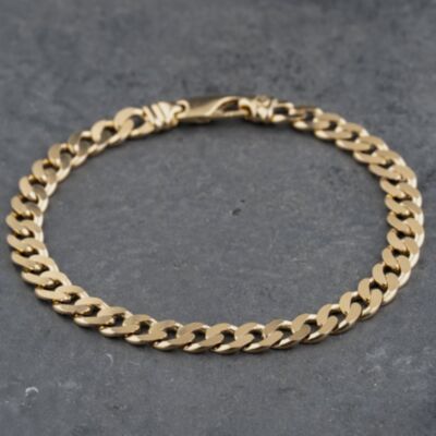 Pre-Owned 9ct Yellow Gold 9 Inch Curb Chain Bracelet 41081238