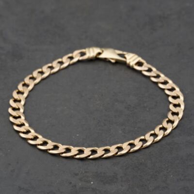 Pre-Owned 9ct Yellow Gold 8.5 Inch Curb Chain Bracelet 41081247