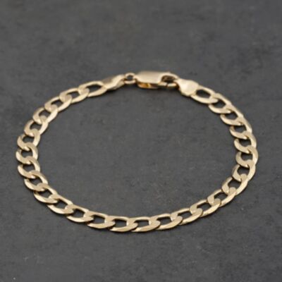 Pre-Owned 9ct Yellow Gold 7.5 Inch Curb Chain Bracelet 41081250
