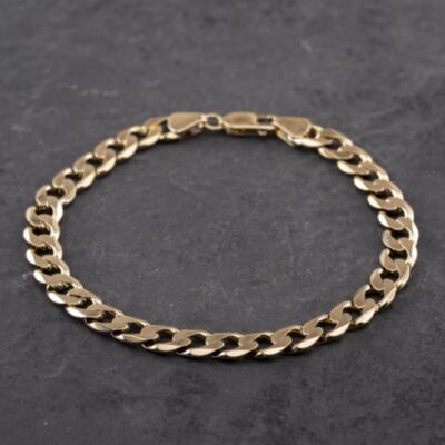Pre-Owned 9ct Yellow Gold 9 Inch Curb Chain Bracelet 41081261