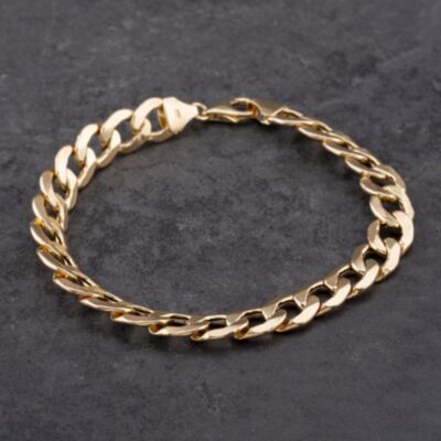 Pre-Owned 9ct Yellow Gold 8.5 Inch Curb Bracelet 41081270