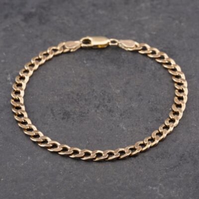 Pre-Owned 9ct Yellow Gold 8.5 Inch Curb Chain Bracelet 41081271