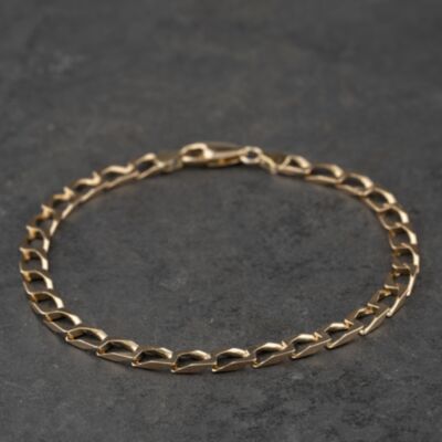 Pre-Owned Vintage Yellow Gold 8.5 Inch Curb Chain Bracelet 41081277