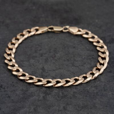 Pre-Owned 9ct Yellow Gold 8.5 Inch Curb Chain Bracelet 41081278