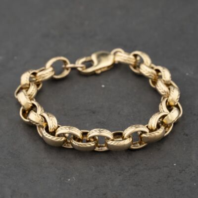 Pre-Owned 9ct Yellow Gold 8.5 Inch Belcher Chain Bracelet 41081281