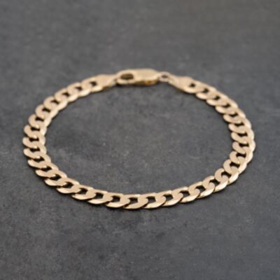 Pre-Owned 9ct Yellow Gold 8.5 Inch Curb Chain Bracelet 41081287