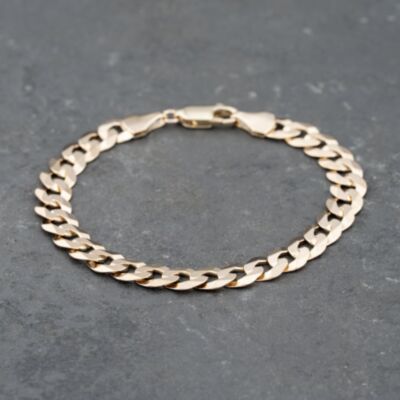 Pre-Owned 9ct Yellow Gold 8 Inch Curb Chain Bracelet 41081289