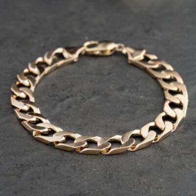 Pre-Owned 9ct Yellow Gold 8.5 Inch Curb Chain Bracelet 41081295