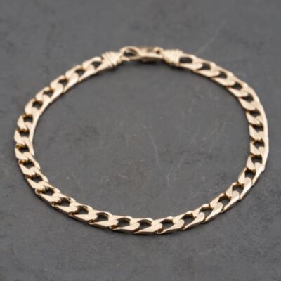 Pre-Owned 9ct Yellow Gold 8.5 Inch Curb Chain Bracelet 41081302