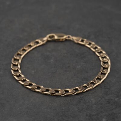 Pre-Owned 9ct Yellow Gold 8 Inch Curb Chain Bracelet 41081303