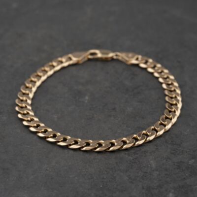 Pre-Owned 9ct Yellow Gold 8 Inch Curb Chain Bracelet 41081304