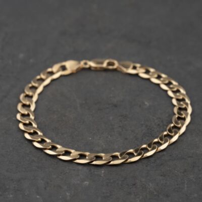 Pre-Owned 9ct Yellow Gold 8 Inch Curb Chain Bracelet 41081306