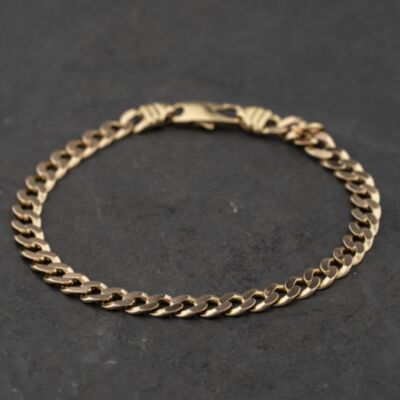 Pre-Owned 9ct Yellow Gold 9 Inch Curb Chain Bracelet 41081307