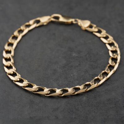 Pre-Owned 9ct Yellow Gold 8 Inch Curb Chain Bracelet 41081309