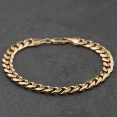 Pre-Owned 9ct Yellow Gold 9.5 Inch Curb Chain Bracelet 41081314