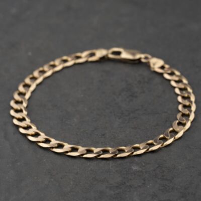 Pre-Owned 9ct Yellow Gold 8.5 Inch Curb Chain Bracelet 41081317