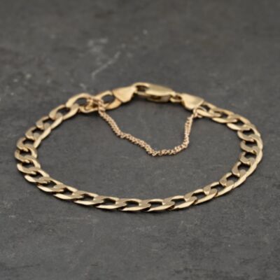 Pre-Owned 9ct Yellow Gold 8 Inch Curb Chain Bracelet 41081319