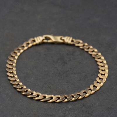 Pre-Owned 9ct Yellow Gold 8 Inch Curb Chain Bracelet 41081334