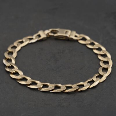 Pre-Owned 9ct Yellow Gold 9.5 Inch Curb Chain Bracelet 41081336