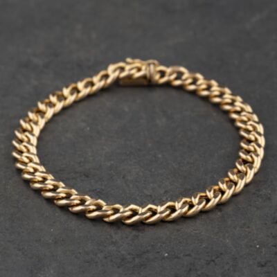 Pre-Owned 9ct Yellow Gold 8 Inch Curb Chain Bracelet 41081339