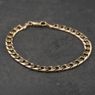 Pre-Owned 9ct Yellow Gold 7.5 Inch Curb Chain Bracelet 41081345