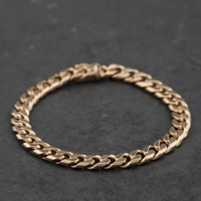 Pre-Owned 9ct Yellow Gold 7.5 Inch Curb Chain Bracelet 41081347